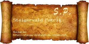 Steigervald Patrik névjegykártya