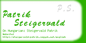 patrik steigervald business card